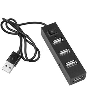 4 Ports USB HUB 2.0 USB Splitter Adapter with Switch(Black)