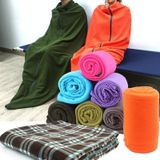 Outdoor Fleece Sleeping Bag Camping Trip Air Conditioner Dirty Sleeping Bag Separated By Knee Blanket During Lunch Break Thickened (Rose Red)