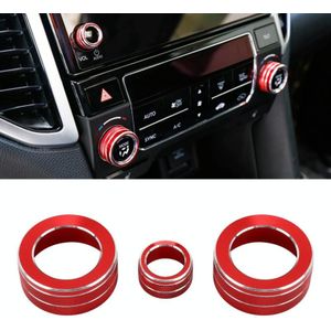 3 PCS Car Metal AirConditioner Knob Case voor Honda AVANCIER / URV (Rood)