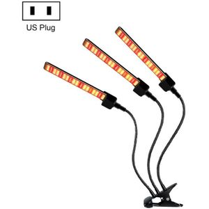 LED Clip Plant Light Timeline Remote Control Full Spectral Fill Light Vegetable Greenhouse Hydroponic Planting Dimming Light  Specification: Three Head US Plug
