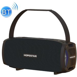 HOPESTAR H24 Pro TWS Portable Outdoor Waterproof Woven Textured Bluetooth Speaker with Rhythm Light  Support Hands-free Call & U Disk & TF Card & 3.5mm AUX & FM (Black)