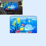 Car Cartoon Magnetic Sunshade Sunscreen Telescopic Collapsible Sunshield  Size:Rear Square(Underwater World)
