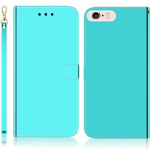 For iPhone 6 Plus / 6s Plus Imitated Mirror Surface Horizontal Flip Leather Case with Holder & Card Slots & Wallet & Lanyard(Mint Green)
