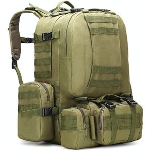 B08 Camping Trip Oxford Cloth Bag Outdoor Hiking Mountaineering Combination Backpack(Army Green)