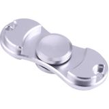 Fidget Spinner Toy Stress Reducer Anti-Anxiety Toy for Children and Adults  3 Minutes Rotation Time  Small Steel Beads Bearing + Zinc Alloy Material  Two Leaves(Silver)