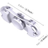Fidget Spinner Toy Stress Reducer Anti-Anxiety Toy for Children and Adults  3 Minutes Rotation Time  Small Steel Beads Bearing + Zinc Alloy Material  Two Leaves(Silver)