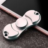 Fidget Spinner Toy Stress Reducer Anti-Anxiety Toy for Children and Adults  3 Minutes Rotation Time  Small Steel Beads Bearing + Zinc Alloy Material  Two Leaves(Silver)