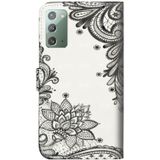 For Samsung Galaxy Note 20 3D Painting Pattern Horizontal Flip TPU + PU Leather Case with Holder & Card Slots & Wallet(Diagonal Black Flower)