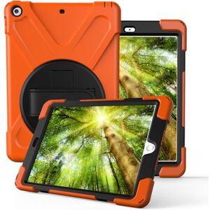 For iPad Pro10.5 / Air 10.5 2019 360 Degree Rotation PC + Silicone Protective Case with Holder & Hand-strap(Orange)