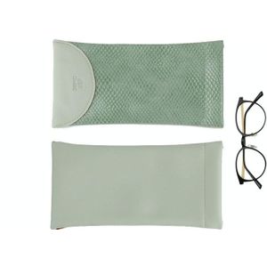 3 PCS Snake Print PU Elastic Leather Sunglasses Bag  Myopia And Presbyopic Glasses Bag(Light Green)