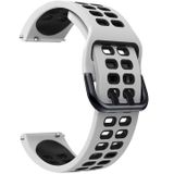 Voor Garmin Venu 2 plus 20 mm gemengde siliconenriem (wit zwart)