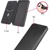 For iPhone 7 Plus / 8 Plus Carbon Fiber Texture Magnetic Horizontal Flip TPU + PC + PU Leather Case with Card Slot(Pink)