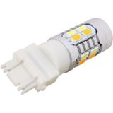 2PCS T25 10W 700LM Yellow + White Light Dual Wires 20-LED SMD 5630 Car Brake Light Lamp Bulb  Constant Current  DC 12-24V