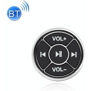 Car Mobile Phone Remote Control Bluetooth Wireless Multimedia Button Remote Control Music Playback Selfie  Colour: Silver