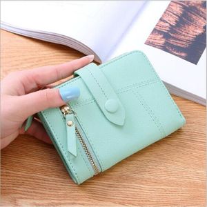 Women Two-folding Wallet Multi-function Clutch Bag Small Wallet(Green)