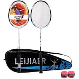 LEIJIAER 8500 Carbon Composite Badminton Racket + 2 Sweatbands Set for Adults