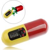 Portable Timer Pill Medicine Reminder Drug Box Keychain(Red)