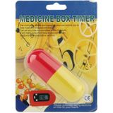 Portable Timer Pill Medicine Reminder Drug Box Keychain(Red)