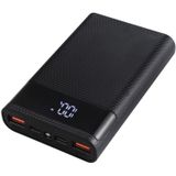 HAWEEL DIY 4x 18650 Battery (Not Included) 12000mAh Dual-way QC Charger Power Bank Shell Box with 2x USB Output & Display  Support QC 2.0 / QC 3.0 / FCP / SFCP /  AFC / MTK / BC 1.2 / PD(Black)