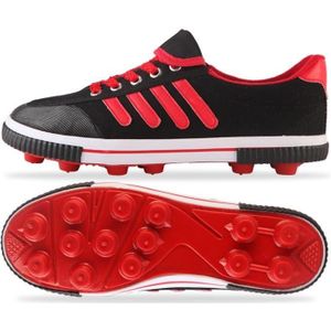 Student Antiskid Football Training Shoes Adult Rubber Spiked Soccer Shoes  Size: 40/250(Black+Red)