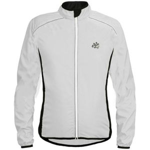 Reflective High-Visibility Lightweight Sports Jacket Packable Windproof Long Sleeve Sportswear  Size:XXL(White)