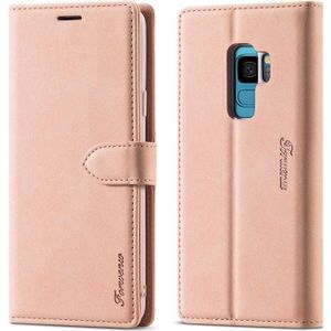 Voor Samsung Galaxy S9+ Forwenw F1-serie Matte Sterke Magnetisme Horizontale Flip Lederen kast met Holder & Card Slots & Wallet & Photo Frame(Rose Gold)