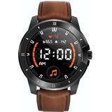 MX12 1.3 inch IPS Color Screen IP68 Waterproof Smart Watch  Support Bluetooth Call / Sleep Monitoring / Heart Rate Monitoring  Style: Leather Strap(Black Brown)