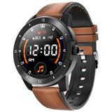 MX12 1.3 inch IPS Color Screen IP68 Waterproof Smart Watch  Support Bluetooth Call / Sleep Monitoring / Heart Rate Monitoring  Style: Leather Strap(Black Brown)