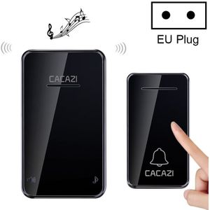 CACAZI FA8 Self-Powered Wireless Doorbell  EU Plug(Black)