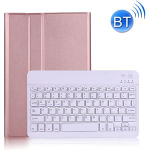 A500 For Samsung Galaxy Tab A7 T500/T505 10.4 inch 2020 Detachable Bluetooth Keyboard Ultrathin Horizontal Flip Leather Case with Holder & Elastic Band(Rose Gold)