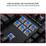 YINDIAO Classic Square Keys Mixed Light USB Mechanical Gaming Wired Keyboard  Blue Shaft (Black)