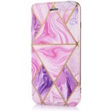 Bronzing Plating PU + TPU Horizontal Flip Leather Case with Holder & Card Slot For iPhone 8 Plus & 7 Plus(Pink Purple)