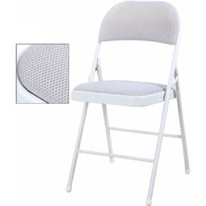 Portable Folding Metal Conference Chair Office Computer Chair Leisure Home Outdoor Chair(Grey)
