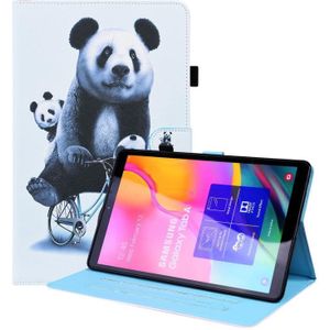 For Samsung Galaxy Tab A 10.1 2019 SM-T515 / SM-T510 Animal Pattern Horizontal Flip Leather Case with Holder & Card Slots & Photo Frame(Cycling Panda)
