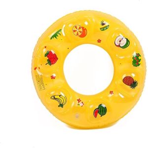 10 PCS Cartoon Pattern Double Airbag Thickened Inflatable Swimming Ring Crystal Swimming Ring  Size:60 cm(Yellow)