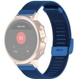 18mm Metal Mesh Wrist Strap Watch Band for Fossil Female Sport / Charter HR / Gen 4 Q Venture HR (Dark Blue)