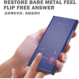 For Samsung Galaxy Note20 Carbon Fiber Texture View Time Horizontal Flip Leather Case with Holder & Touch Call Display ID(Blue)