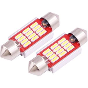 2 PCS 36mm 3.5W 180LM White Light 12 LED SMD 4014 CANBUS License Plate Reading Lights Car Light Bulb