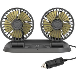 F410 12V Car Dual-head Folding Electric Cooling Fan with Temporary Temporary Parking Card