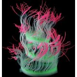 Aquarium Fish Tank Landscaping Decoration Silica Gel Simulation Software Coral Fluorescent Anemone  Size: 50cm(Pink)