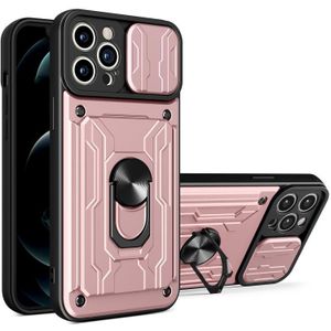 glijdende Camshield Card Phone Case voor iPhone 11 Pro (Rose Gold)