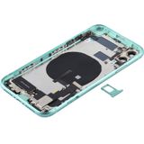 Battery Back Cover Assembly (with Side Keys & Power Button + Volume Button Flex Cable & Wireless Charging Module & Motor & Charging Port & Loud Speaker & Card Tray & Camera Lens Cover) for iPhone 11(Green)