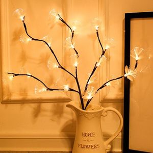 LED Fiber Optic Flower Twig Light String Room Bedroom Romantic Decoration Lantern(Brown Branches)