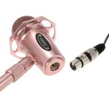 Yanmai Y20 Professional Game Condenser Microphone  with Tripod Holder  Cable Length: 1.8m  Compatible with PC and Mac for  Live Broadcast Show  KTV  etc.(Rose Gold)