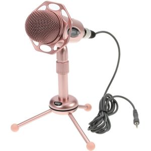 Yanmai Y20 Professional Game Condenser Microphone  with Tripod Holder  Cable Length: 1.8m  Compatible with PC and Mac for  Live Broadcast Show  KTV  etc.(Rose Gold)