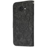 For Samsung Galaxy A5 (2017) Skin Feel Embossed Sunflower Horizontal Flip Leather Case with Holder & Card Slots & Wallet & Lanyard(Black)