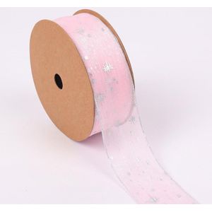 Starry Sky Yarn Ribbon Gift Box Packaging Bow Tie Ribbon  Specification: 2.5CM(Light Pink)