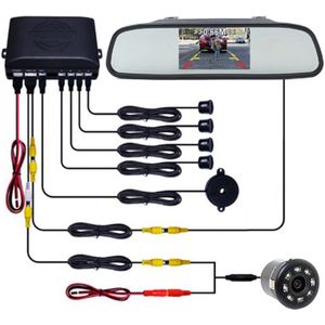 PZ604 170 Degree Car 4.3 inch Rearview Mirror Monitor with Round Camera