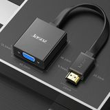2 PCS Jasoz 1080P HDMI To VGA Converter Oxygen-Free Copper Core  Colour: With Audio Power Supply (Black)