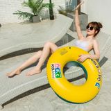 2 PCS Yellow Letters Inflatable Swimming Ring Thickened PVC Adult Water Ring Floating Ring  Size:80